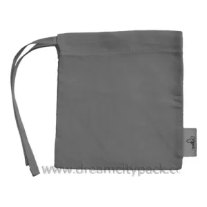 Cotton Drawstring Bag with Branded Label and Grosgrain Ribbon